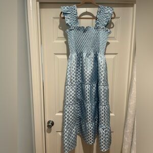 Hill House Blue and White Midi Dress